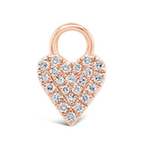 0.05ct 14k Rose Gold Diamond Pave Heart Hoop Charm